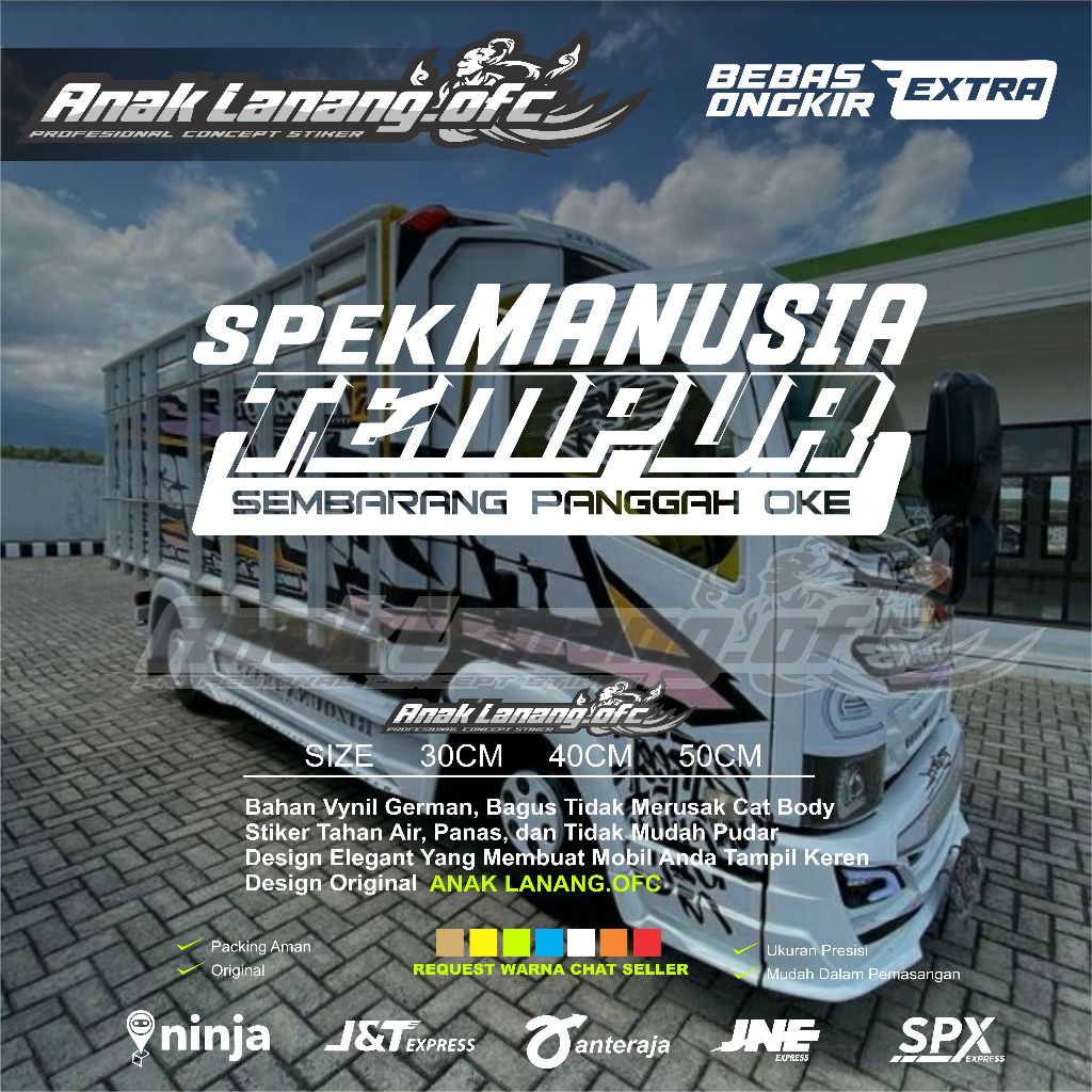 Stiker kaca truk pickup manusia spek tempur cutting stiker kaca truk pickup sticker manusia spek tem