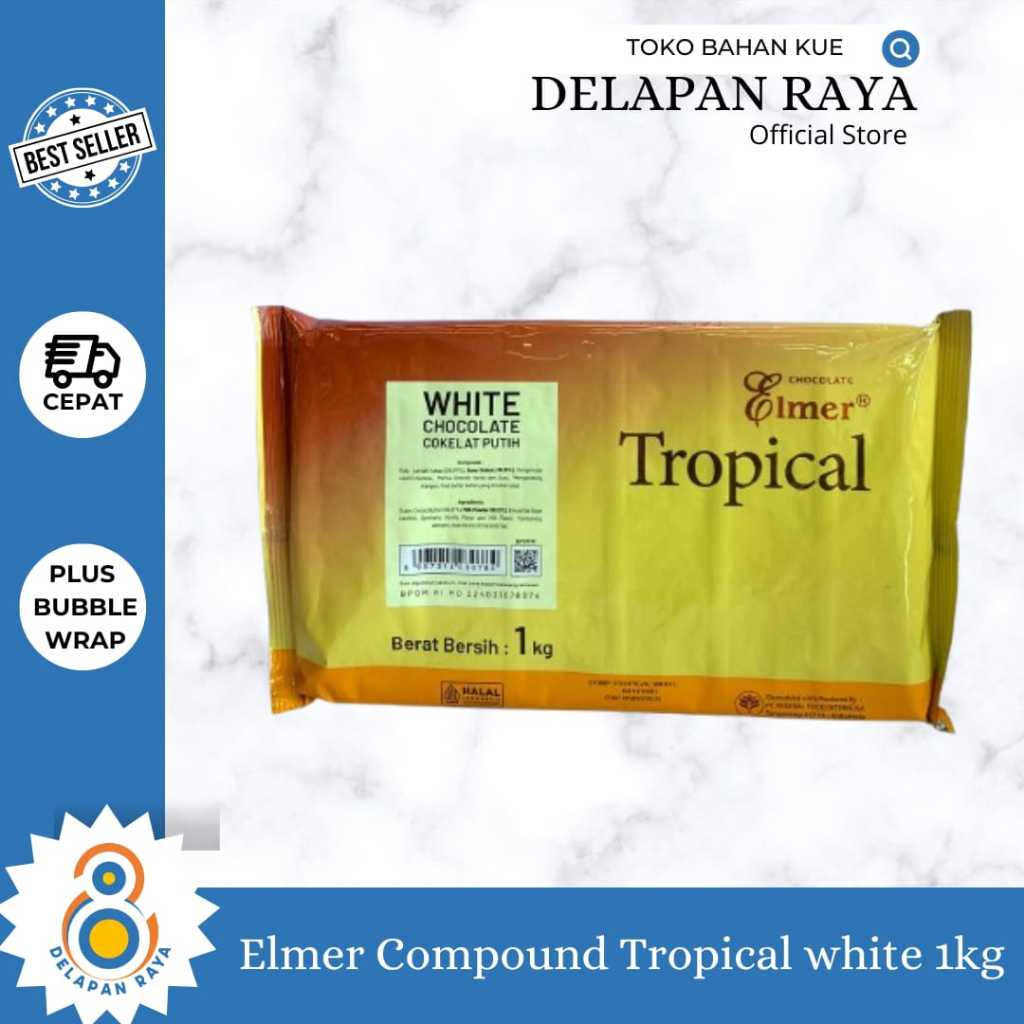 

ELMER COMPOUND TROPICAL WHITE 1KG COKLAT BATANG WARNA PUTIH -8Raya