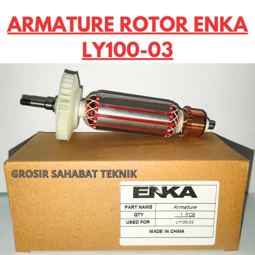 ARMATURE ROTOR GERINDA ENKA TIPE LY 100-03 ANGKER GERINDA ENKA