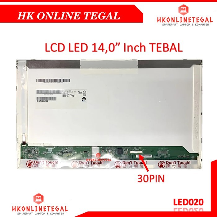 LAYAR LED LCD LAPTOP HP ELITEBOOK 8440P 8440W 14 INCH 30 PIN TEBAL