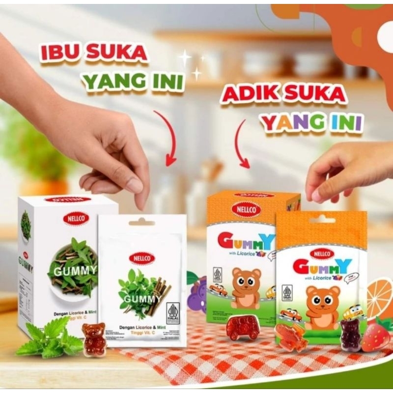 Nellco Gummy Meredakan Flu Batuk Pilek SACHET