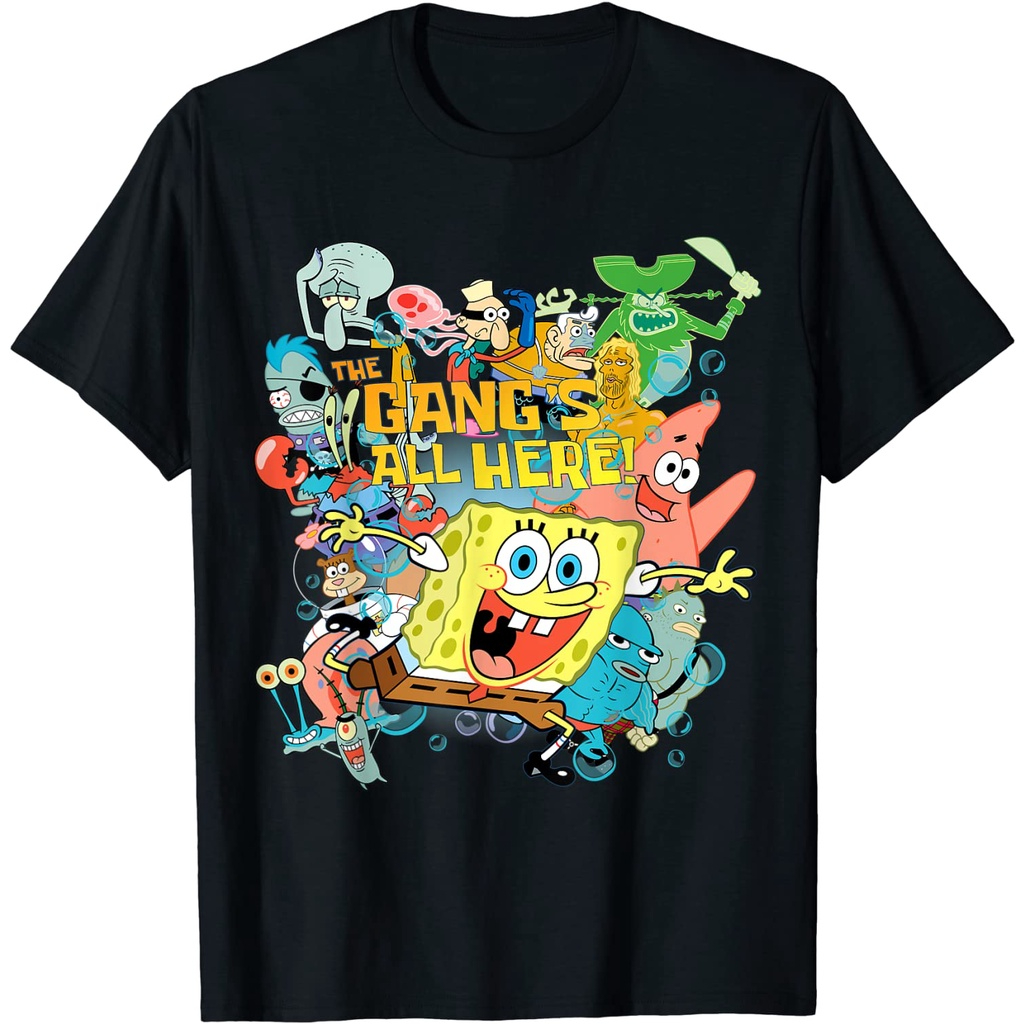 Kaos Anak Spongebob Squarepants The Gangs All Here T-Shirt Fashion Baju Atasan Anak Laki Laki Peremp