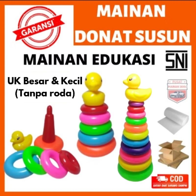 Mainan anak 1 tahun 2 tahun mainan bebek donat susun jumbo