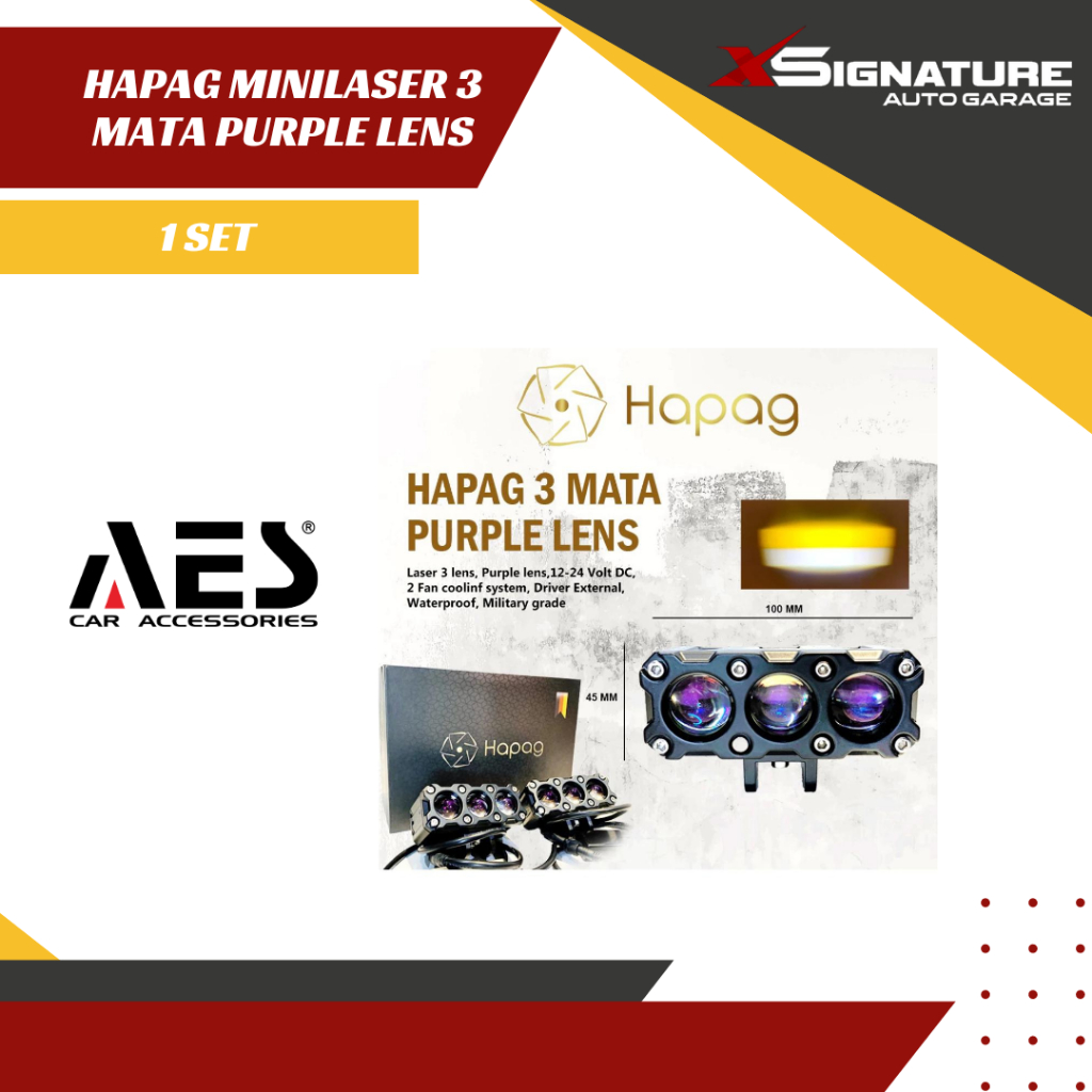 HAPAG MINI LASER 3 MATA PURPLE LENS - 1 SET