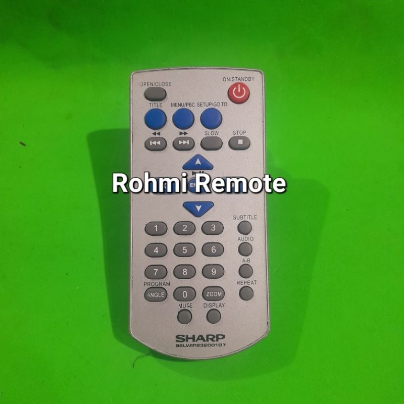 REMOTE REMOT DVD PORTABLE SHARP 92LWIR23200107 ORIGINAL ASLI