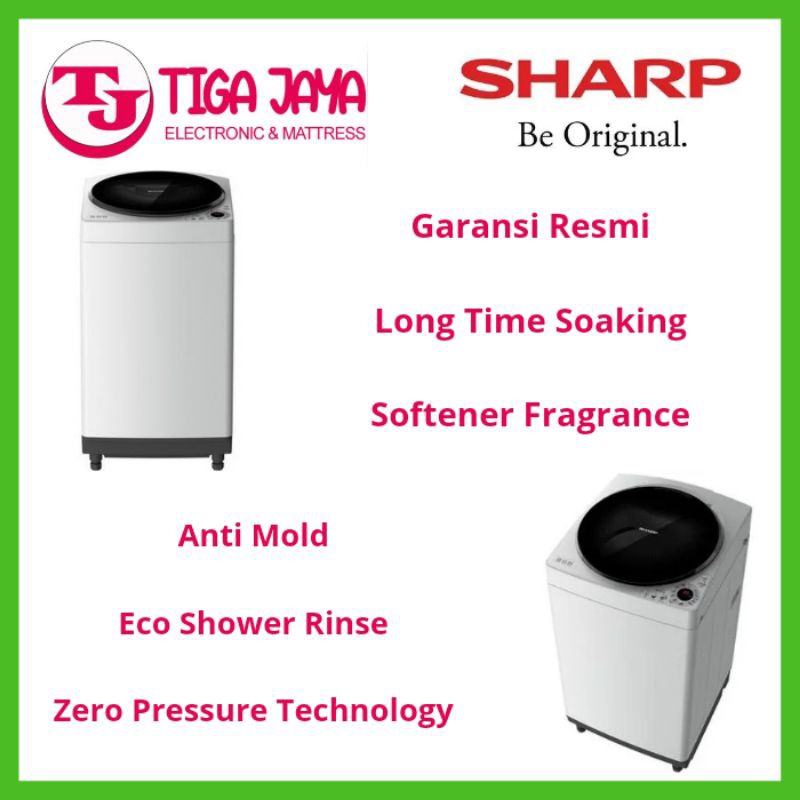 SHARP ESM909TGG MESIN CUCI TOP LOADING 9 KG SHARP ESM 909 TGG ESM-909-TGG