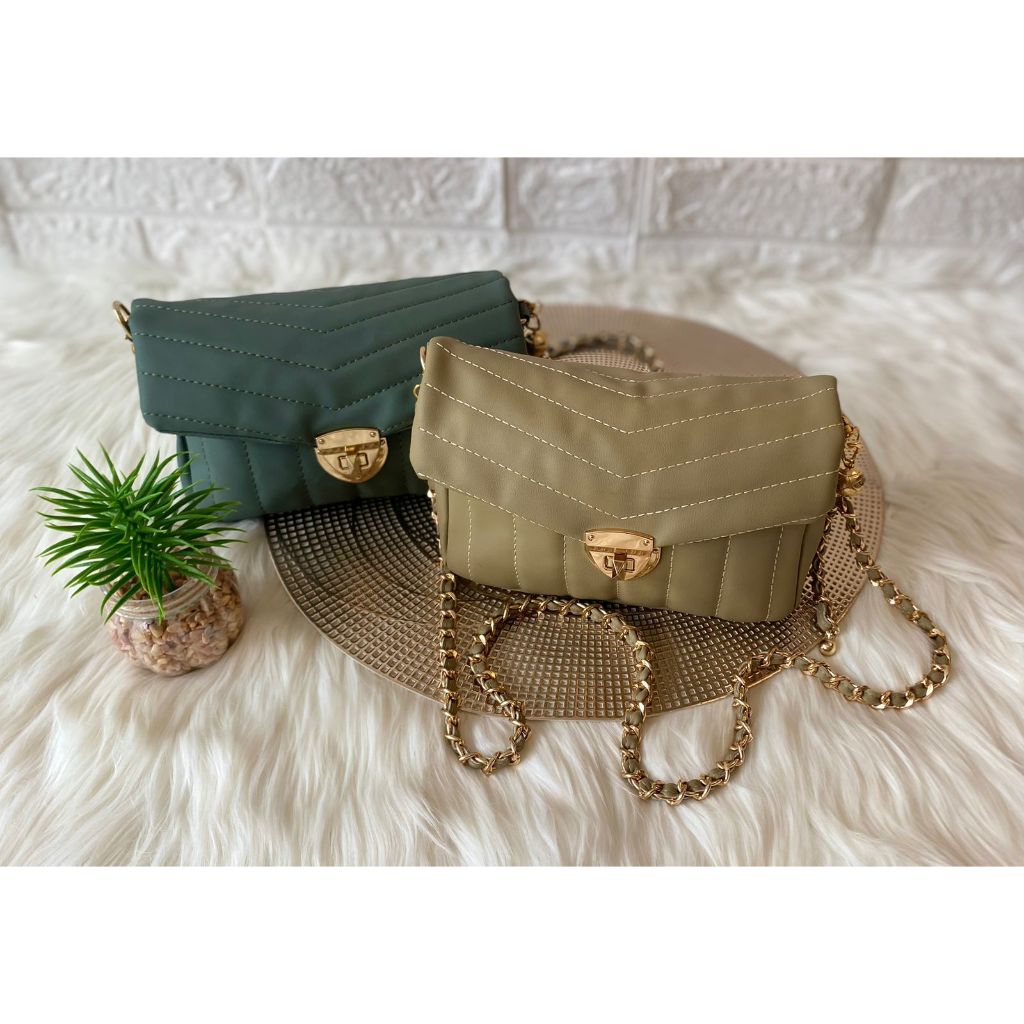 TAS WANITA KEKINIAN | TAS SELEMPANG WANITA TALI RANTAI