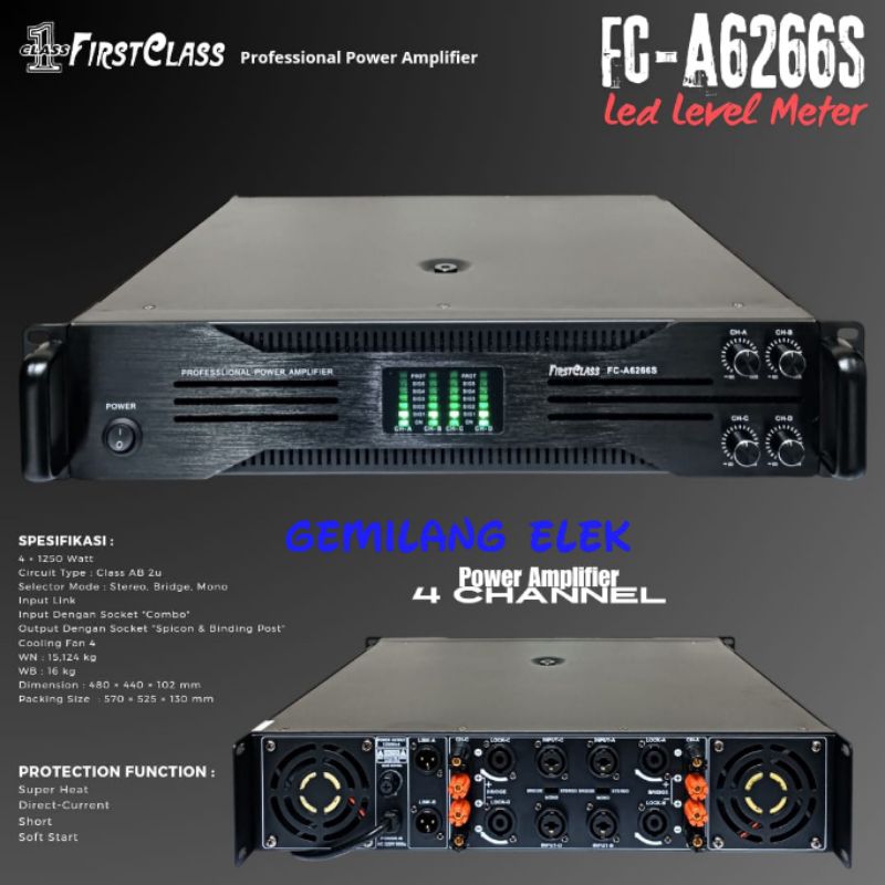 Power Amplifier FIRSTCLASS FC A6266S 4 Channel Original