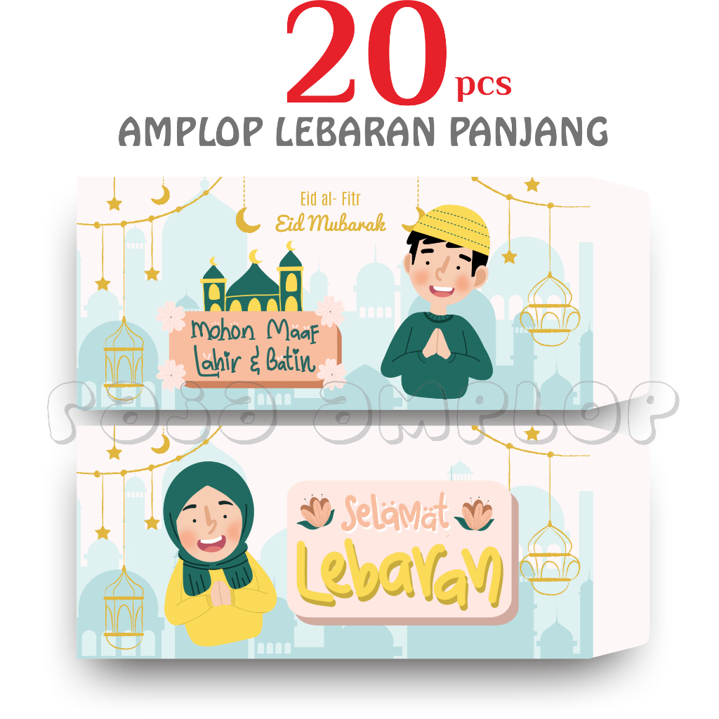 

NEW! RAJAamplop - [20 lbr -2 motif] Angpao THR Lebaran Idul Fitri 2025 BESAR/PANJANG motif COUPLE