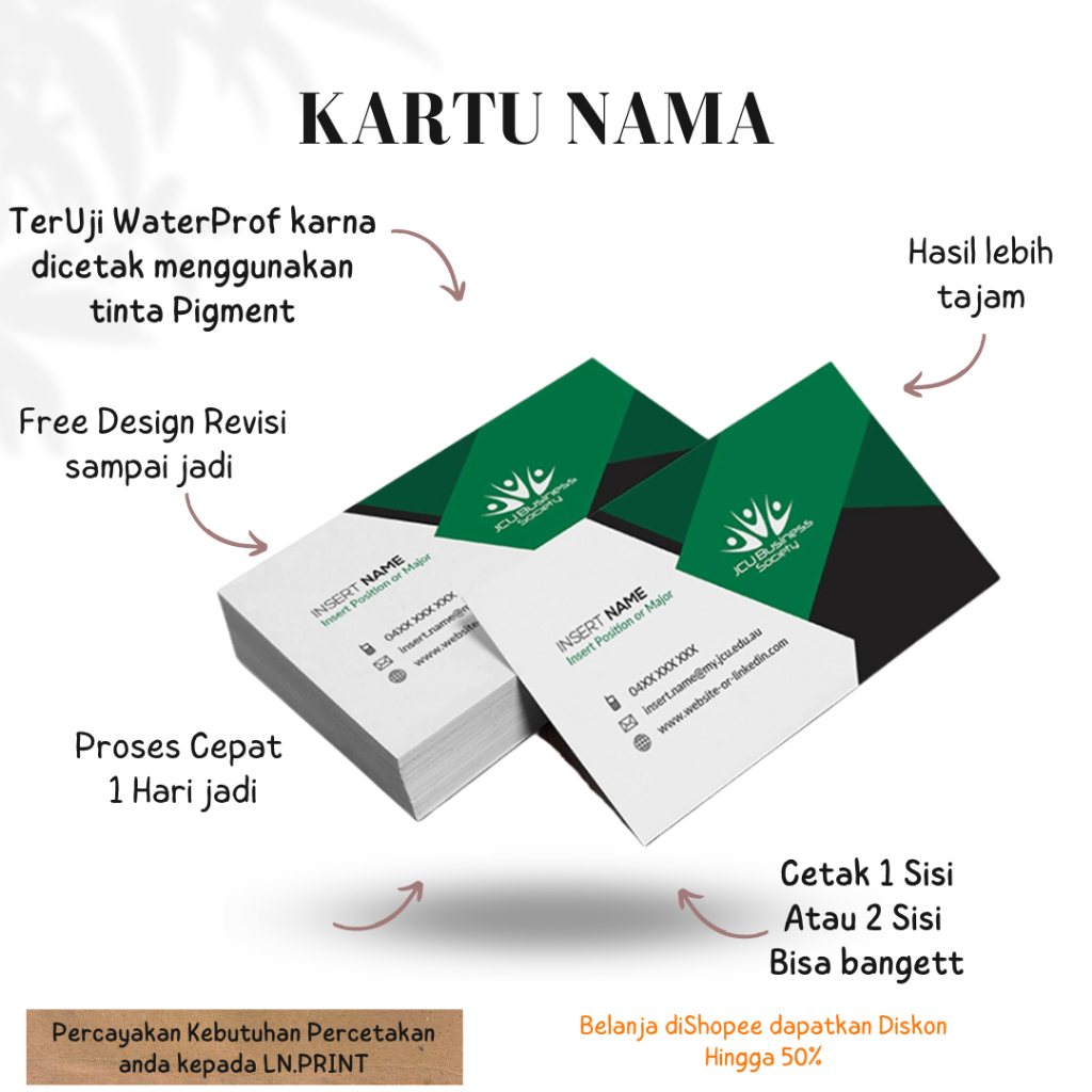 

( 100 Pcs ) Print cetak kartu nama/ Kartu nama Termurah!!