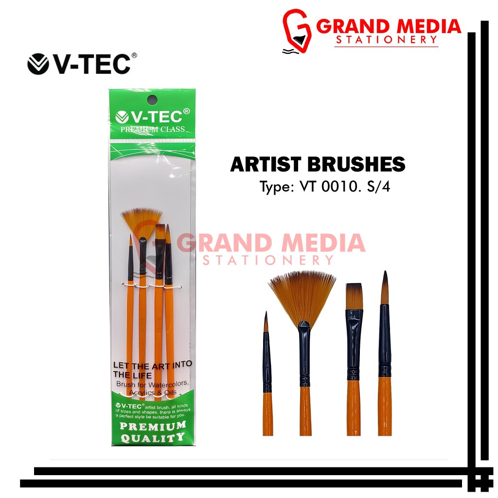 

[GRAND MEDIA] KUAS CAT AIR / CAT MINYAK / BRUSH / LUKIS / ACRYLIC / V-TEC VT-0010S/4