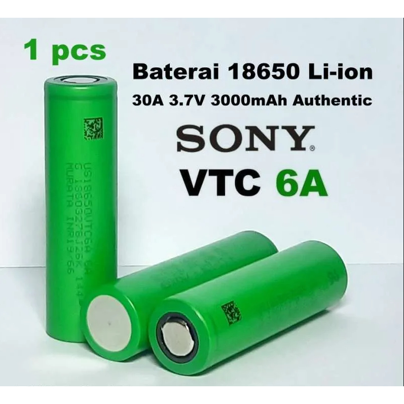 Battery SONY VTC6A / Batre SONY VTC 6A 3.6 V 18650 3000 mAH Batere rechargerable