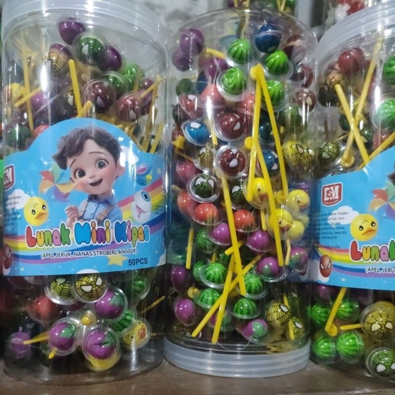 

Permen lunak mini kipas toples aneka rasa isi 50 pcs