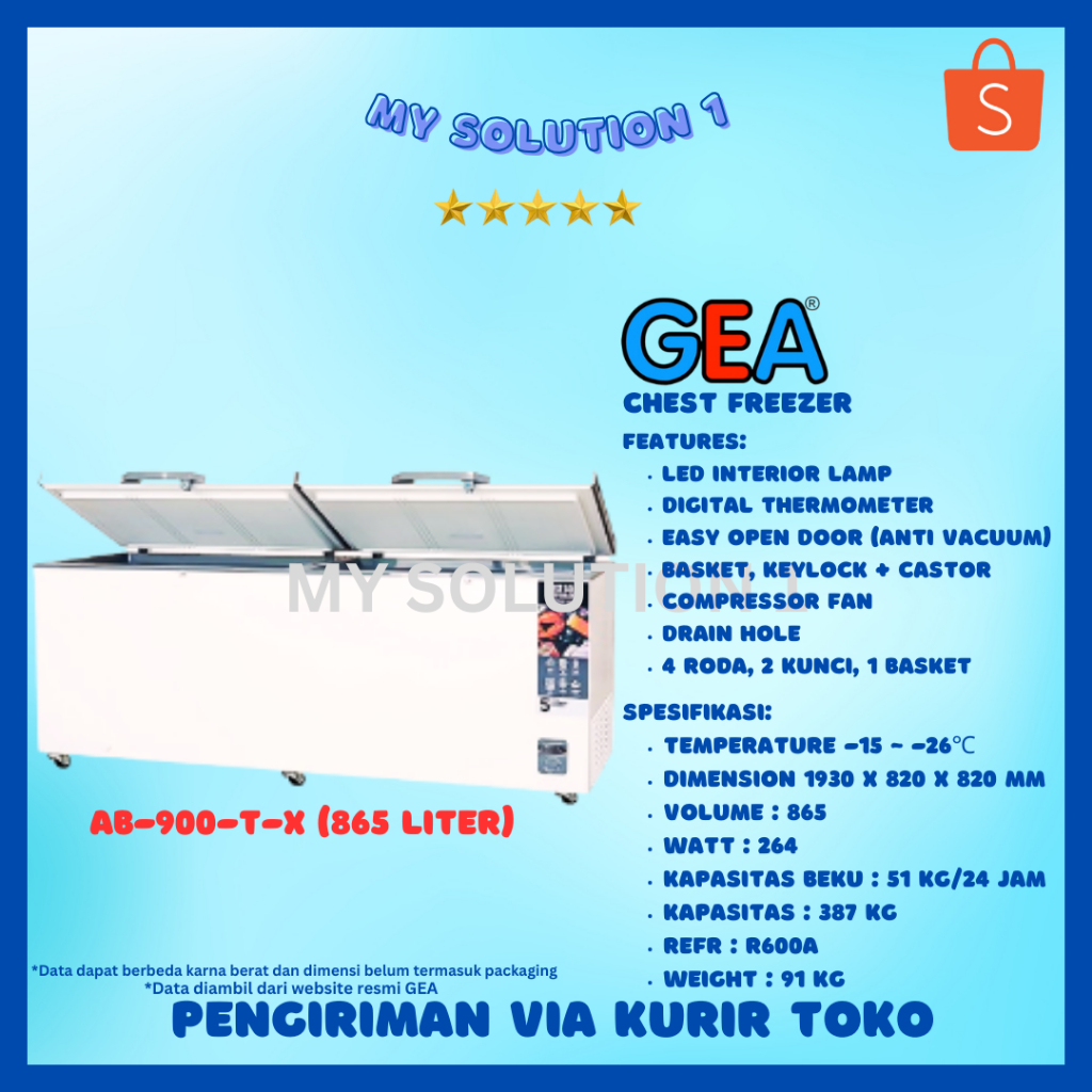 GEA Chest Freezer AB-900-T-X/AB-900TX - 865 Liter