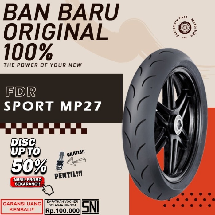 Ban Motor Tubeles FDR MP27 Ban Motor Vixion Ninja Supra Satria Tubles DepanBelakang Sepasang Ring 17
