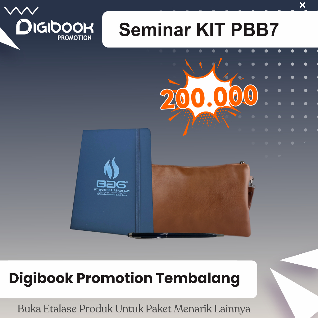 

Notebook Kulit Karet, Pouch Kulit, Pulpen Besi | Paket Seminar Kit Isi 3 | PBB7.2