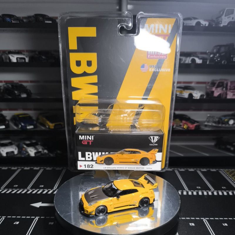 mini gt nissan gtr r35 lbwk yellow #182