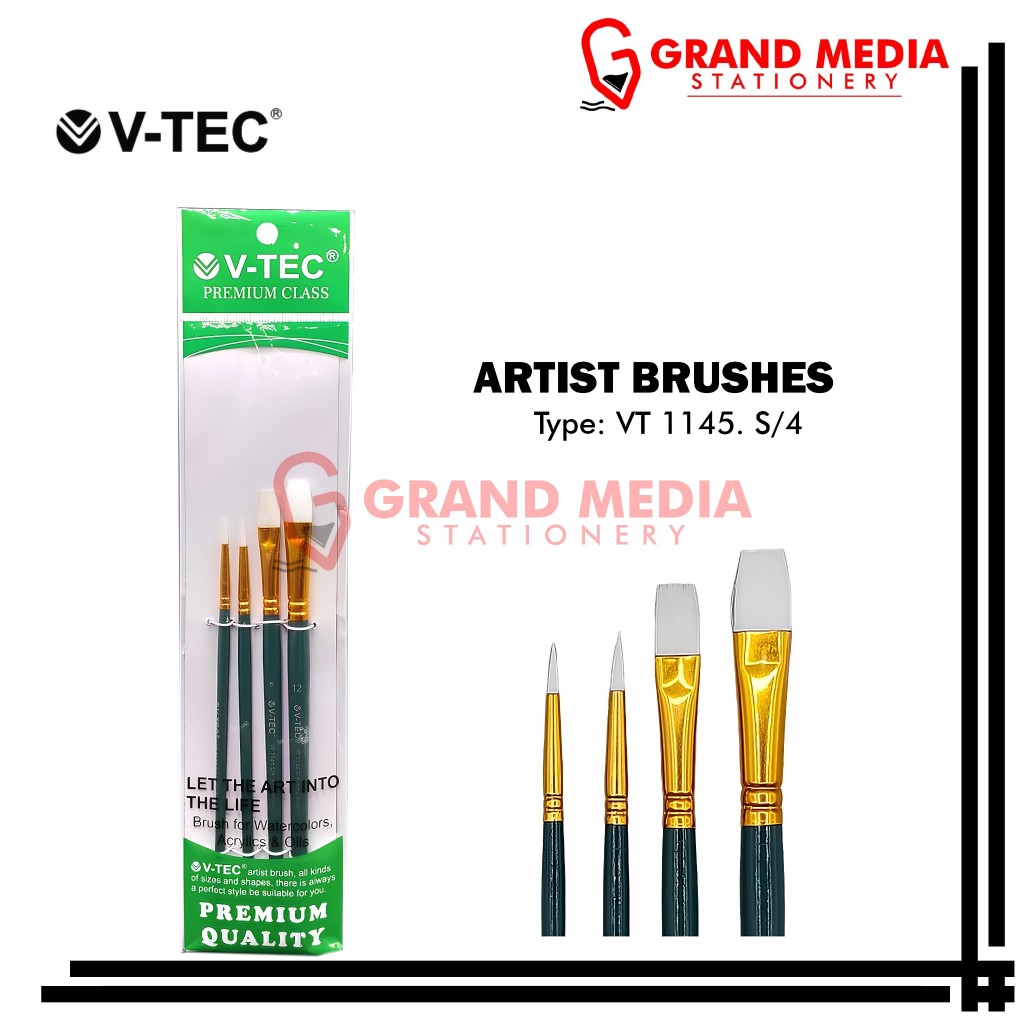 

[GRAND MEDIA] KUAS CAT AIR / CAT MINYAK / BRUSH / LUKIS / ACRYLIC / V-TEC VT-1145-S/4