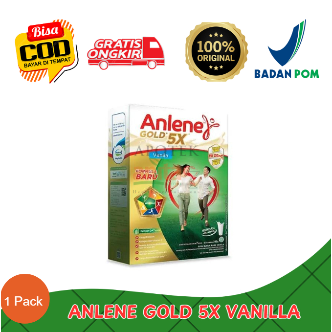 

ANLENE GOLD 5X VANILA 240G,SUSU TULANG SENDI&OTOT