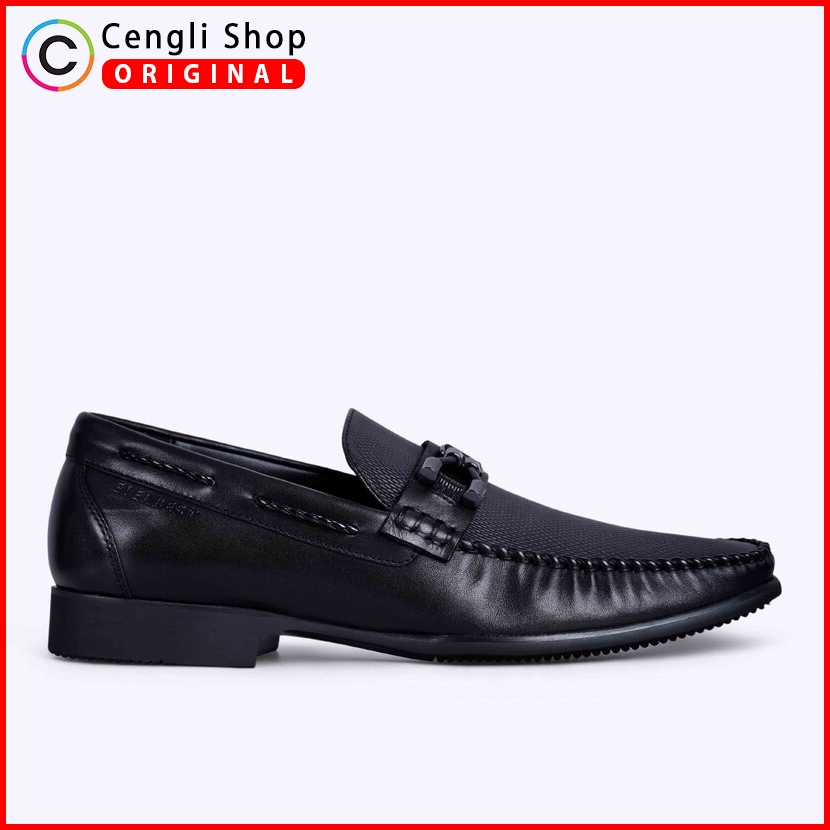 SEPATU KULIT EVERBEST PRIA ORIGINAL PANTOFEL SLIP ON FORMAL KERJA KANTOR BRANDED ASLI ORI HITAM EM61