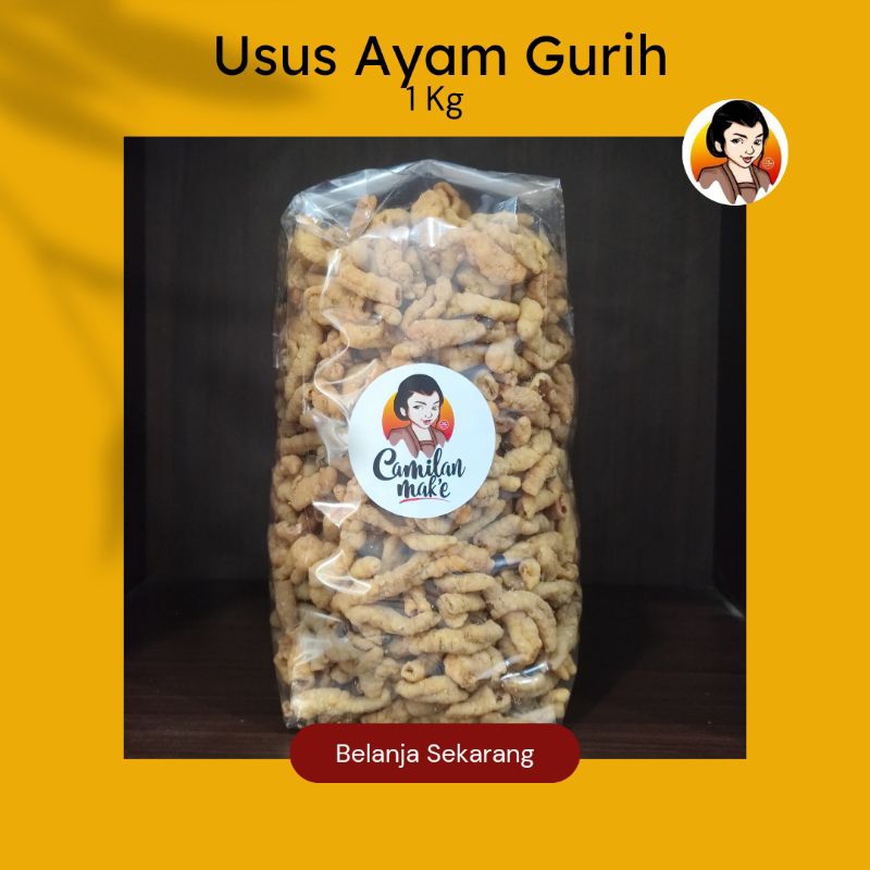 

KERIPIK USUS AYAM ORIGINAL & PEDAS 1KG/ CAMILAN MAK'E/ CEMILAN JAJANAN PRDAS/ CAMILAN PEDAS/ SNACK KEMASAN