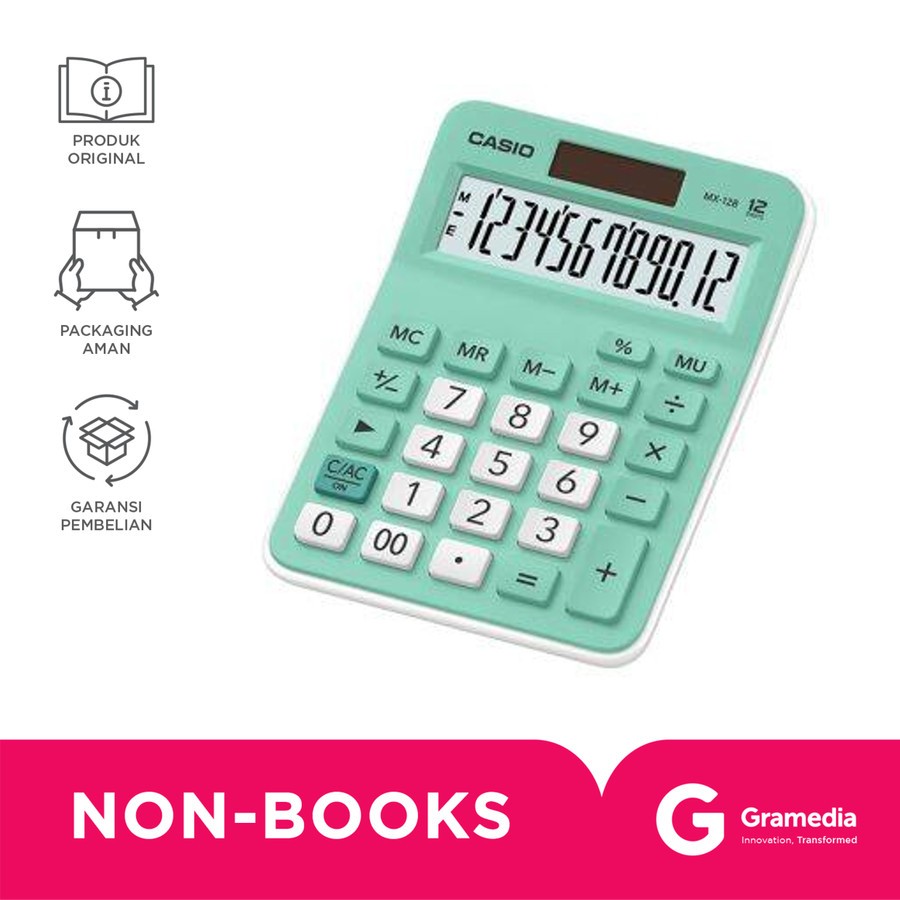 

Gramedia Batam - Kalkulator Casio Praktis Tipe Meja Mini MX-12B Green