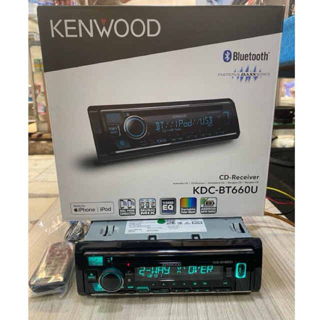 head unit single din kenwood KDC-BT660U