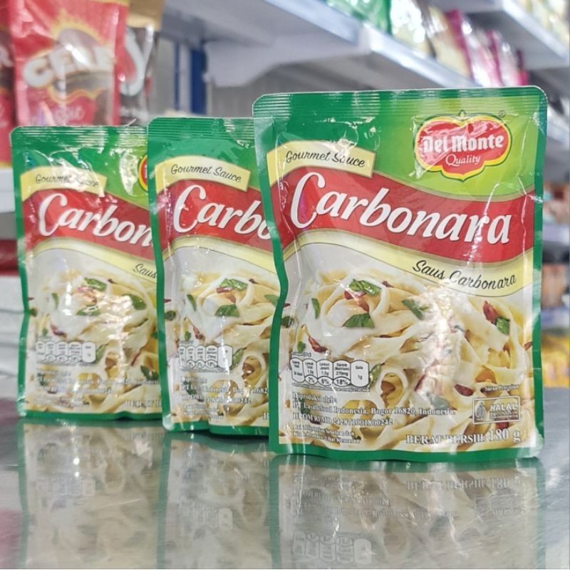

Del Monte Carbonara Original Sauce 180gr/Delmonte Saus Carbonara 180gr/Saus Spaghetti Carbonara