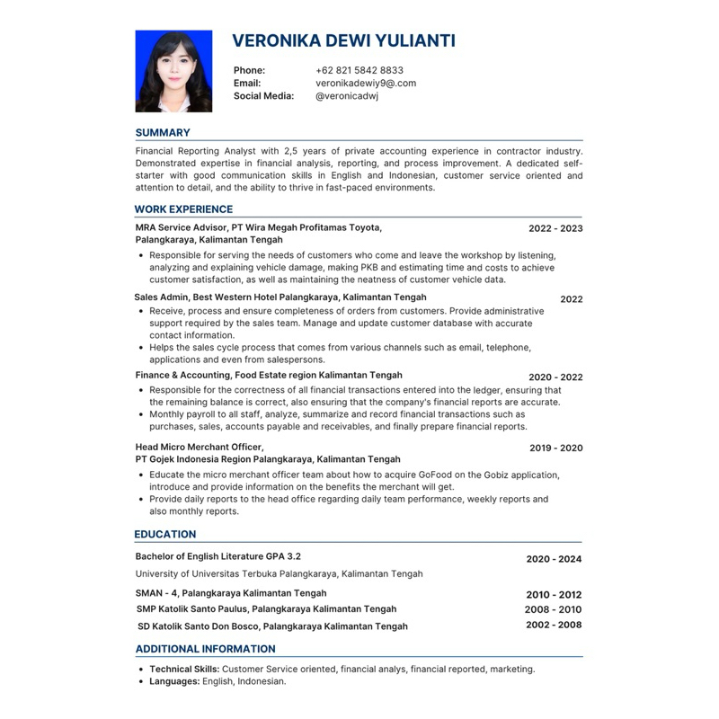 

CV Resume Custom PDF