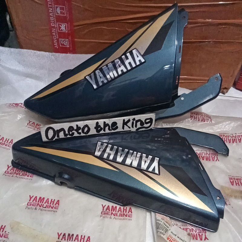 Cover box aki kanan kiri RX king new 2002 hijau original Yamaha