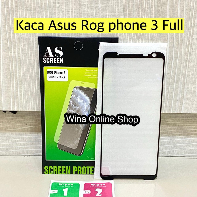 Kaca rog phone 3 full || tempered glass asus rog phone 3 full
