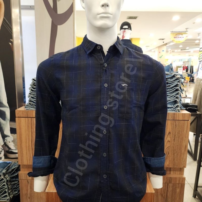 CARDINAL JEANS ORIGINAL kemeja pria lengan panjang navy CAKAI02117J