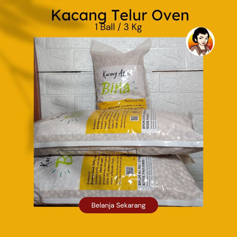 

KACANG TELUR OVEN BIMA BALL 3KG/ CAMILAN MAK'E/ SNACK GROSIR