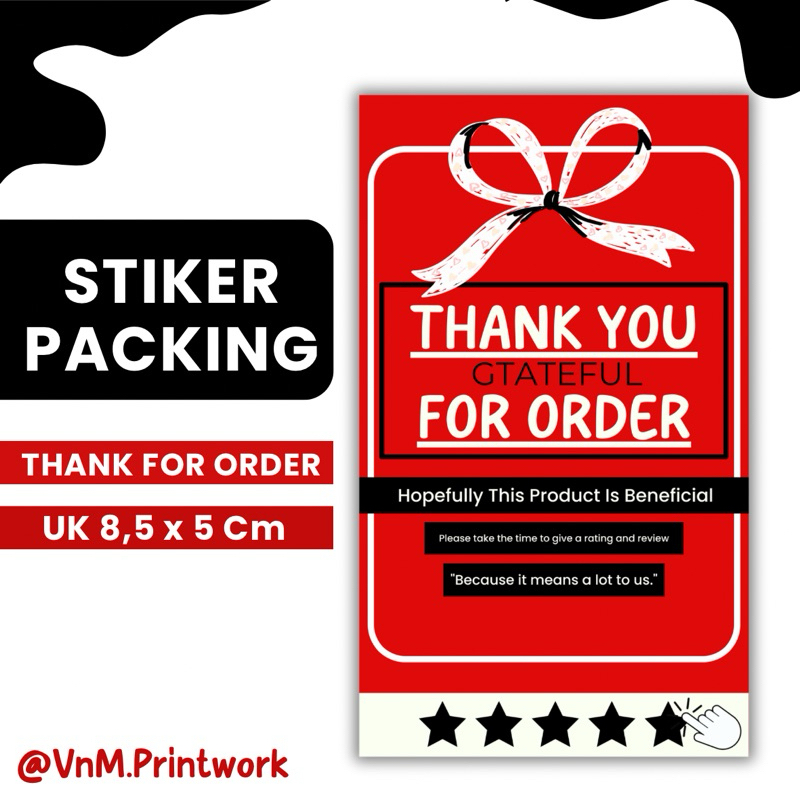 

STIKER ULASAN | STICKER THANK YOU FOR ORDER | STIKER PACKING ONLINE SHOP