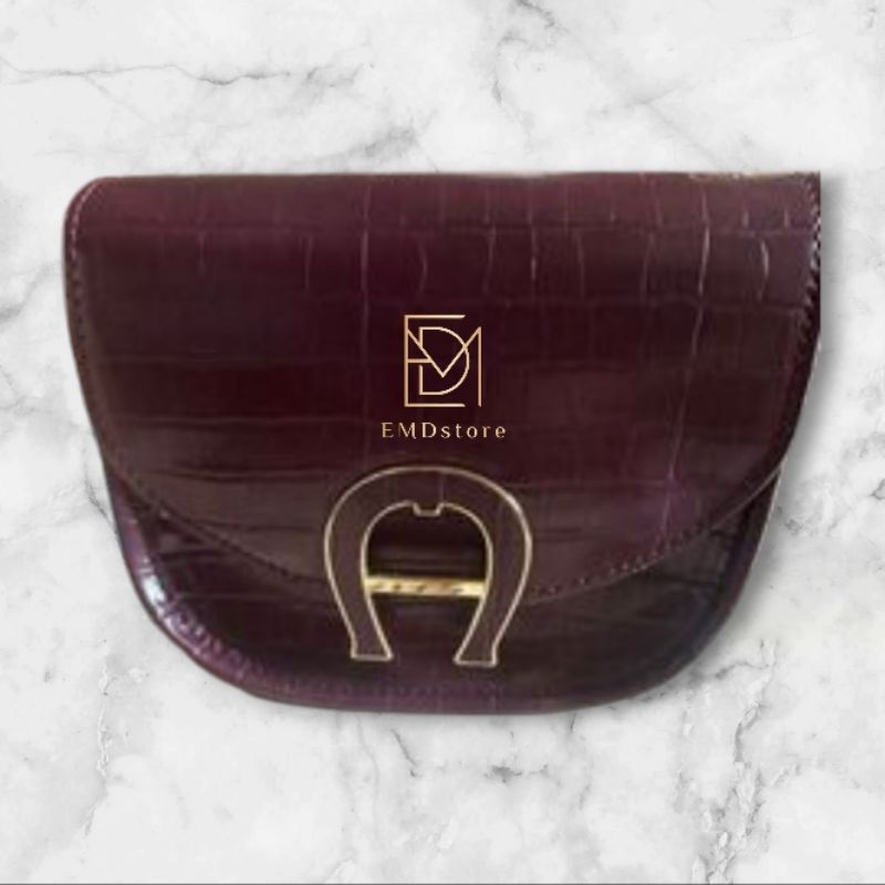 Aigner pine croco crossbody bag