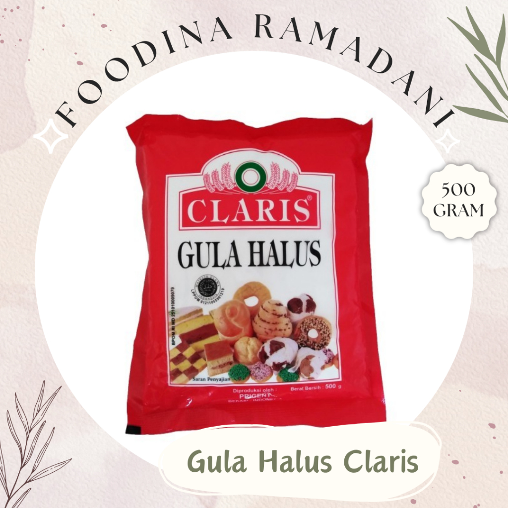 

GULA HALUS Claris - Powdered Sugar [ 500gr ] Harga Per BKS