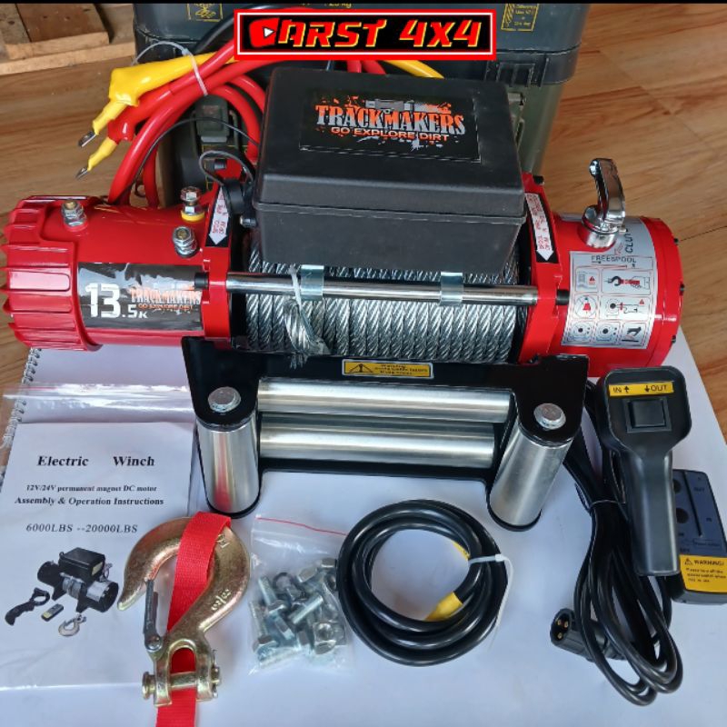 Winch trackmaker 13000 lbs 12&24 volt offroad dan towing