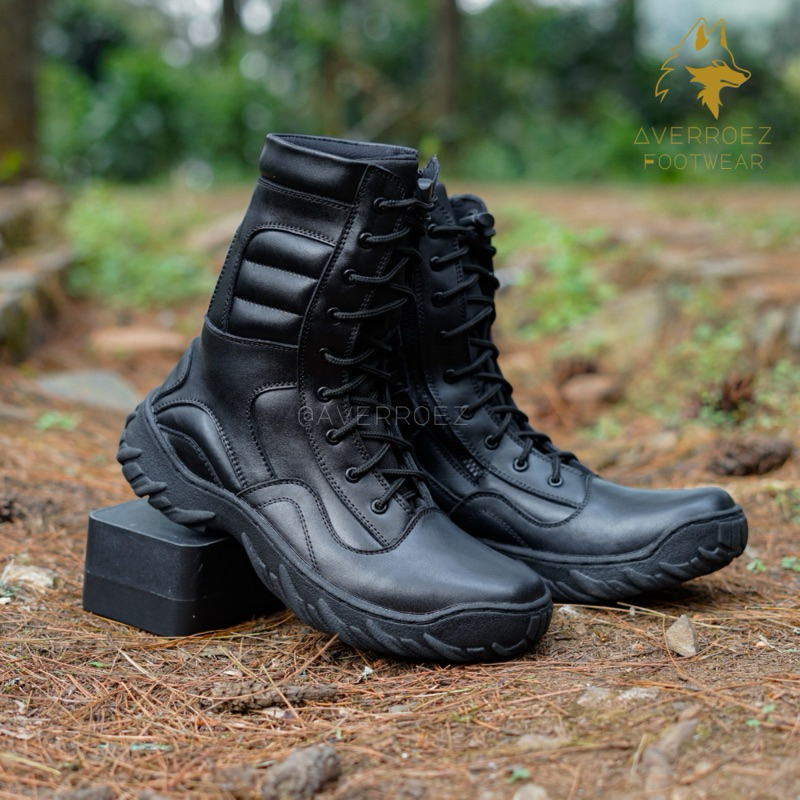 AVERROEZ FOOTWEAR - SEPATU PDL FULL KULIT SAPI ASLI MODEL LARAS KOMANDO ANTI AIR