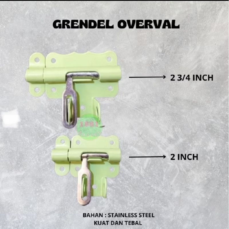 Grendel Overval / Grendel Tempat Kunci Pintu / Slot Pintu Jendela / Grendel Gembok 2 Inch dan 2-3/4 