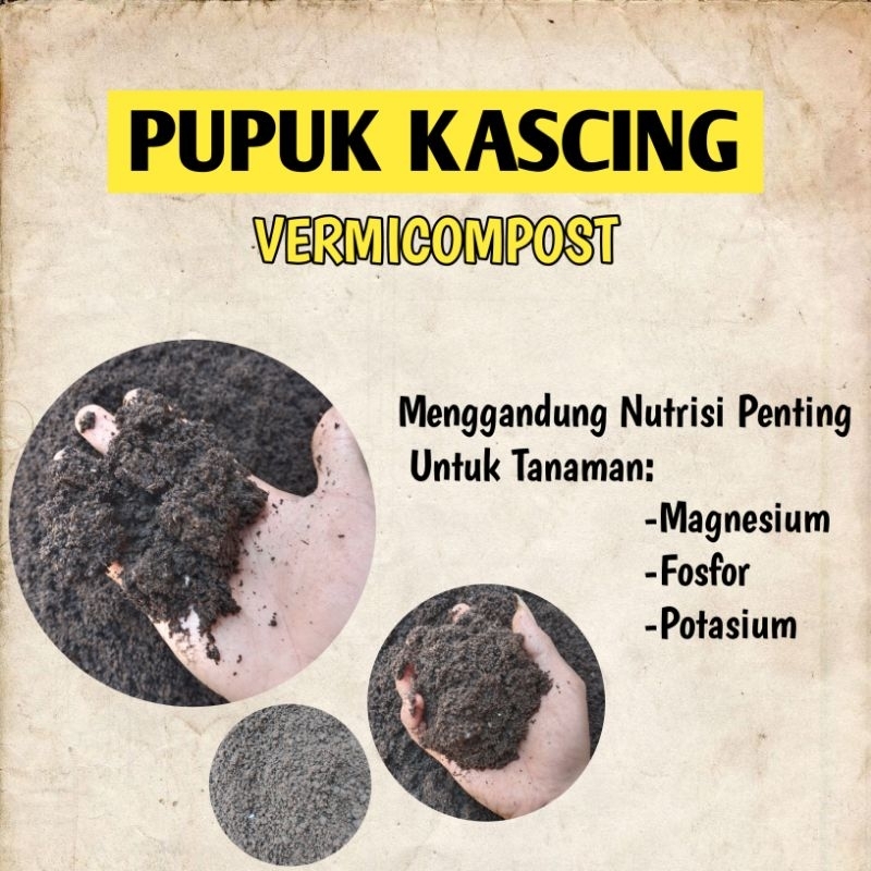 PUPUK KASCING VERMICOMPOST/PUPUK KASCING/PUPUK KASCING ORGANIK/PUPUK KASCING