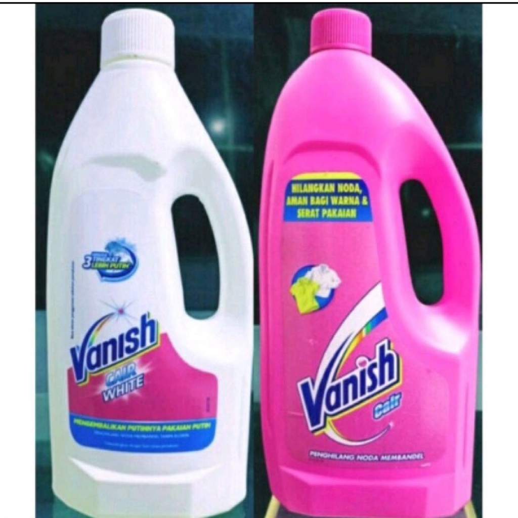 MEMUTIHKAN PAKAIAN VANISH CAIR WHITE / PENGHILANG NODA MEMBANDEL BOTOL 180ml/500ml/1liter
