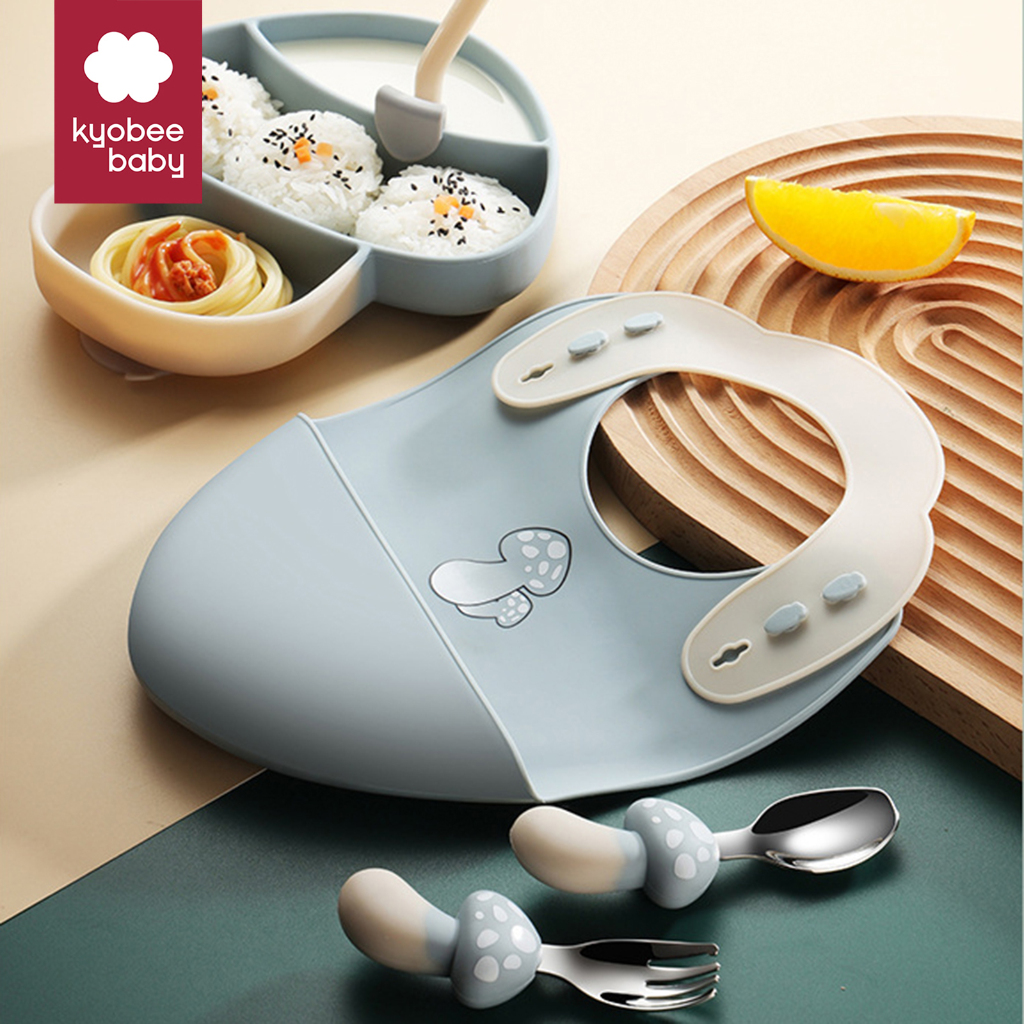KYOBEE Yummy - Blue Mushroom - Baby Feeding Gift Set