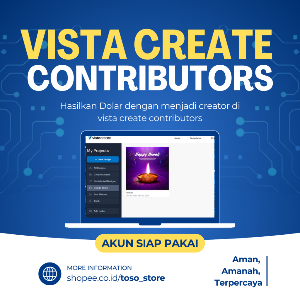Akun Vista Create Contributor - Siap Pakai