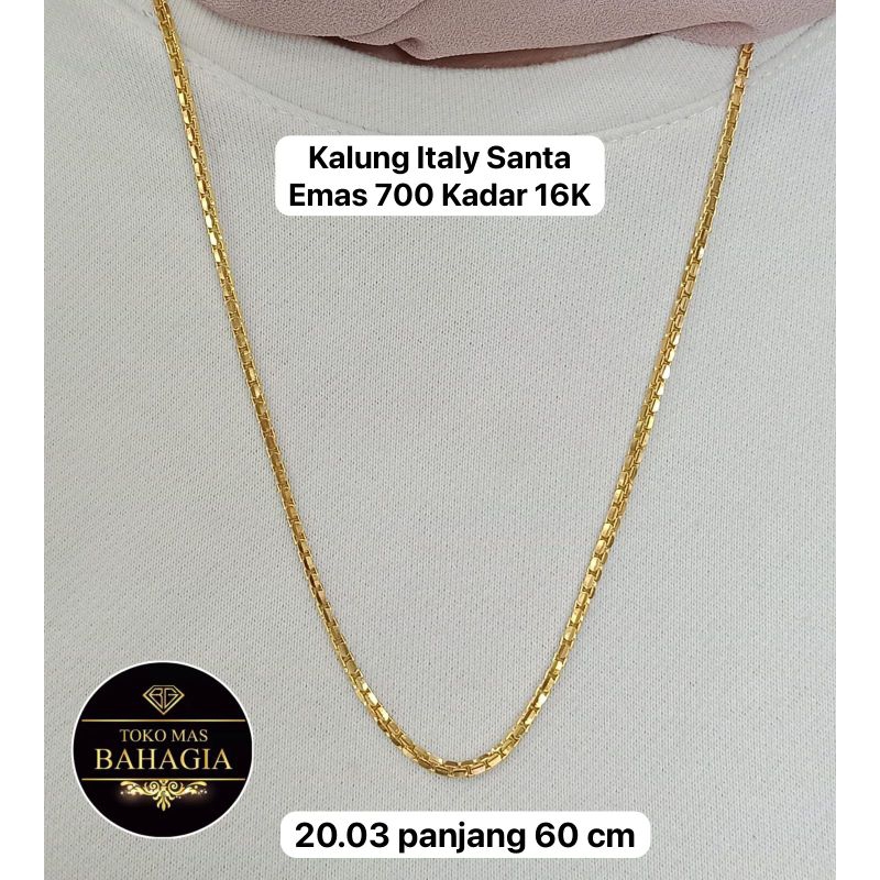 Kalung Italy Santa Kilap 700/16K
