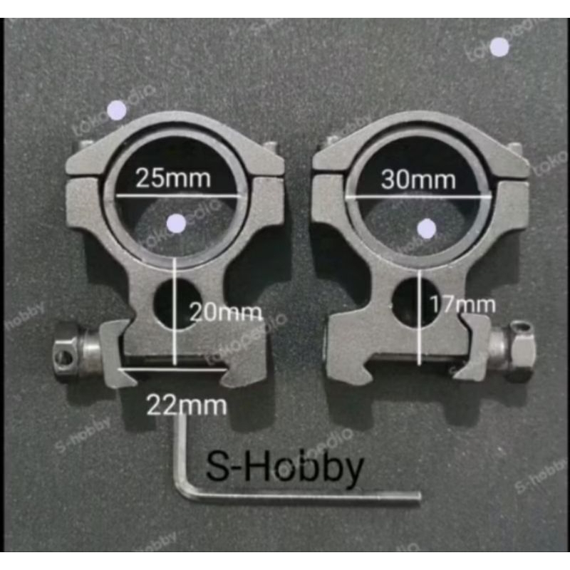 mounting teleskop baut 3 mounting od30/25 baut 3 tinggi mounting medium