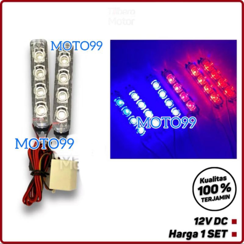 LAMPU LED KEDIP 3MATA 4MATA 5MATA 6MATA MOTOR MOBIL DC 12VOLT