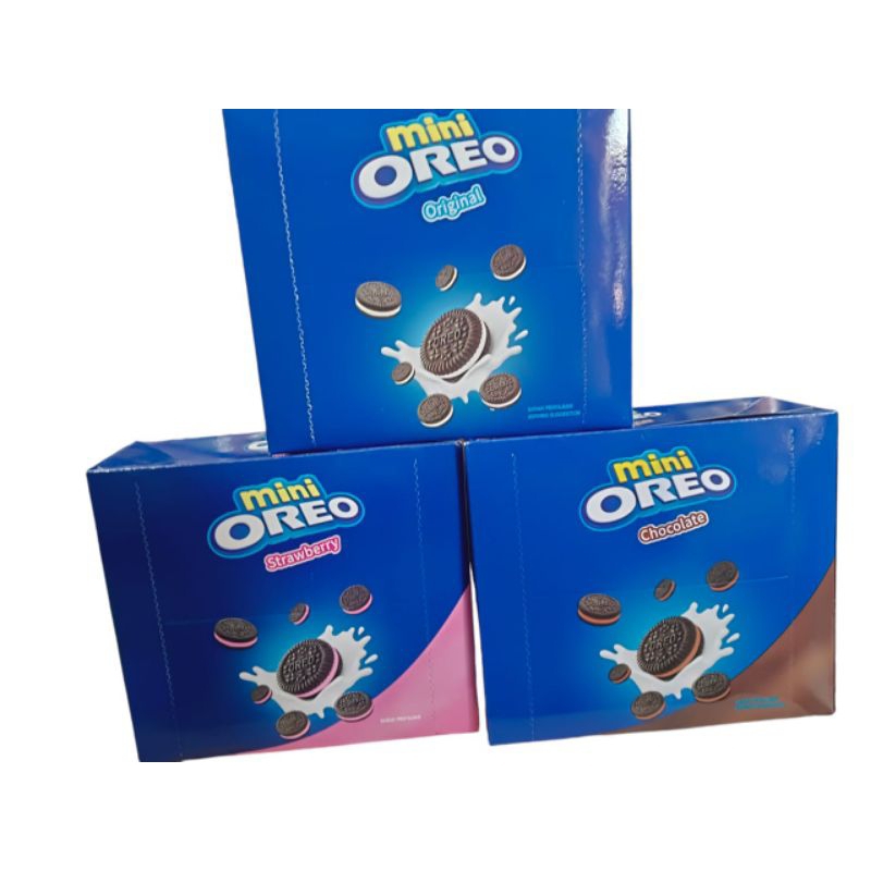 

Mini oreo kemasa boxVarian rasa Original Strowberry Chocolate 204g 10 × 20.4g