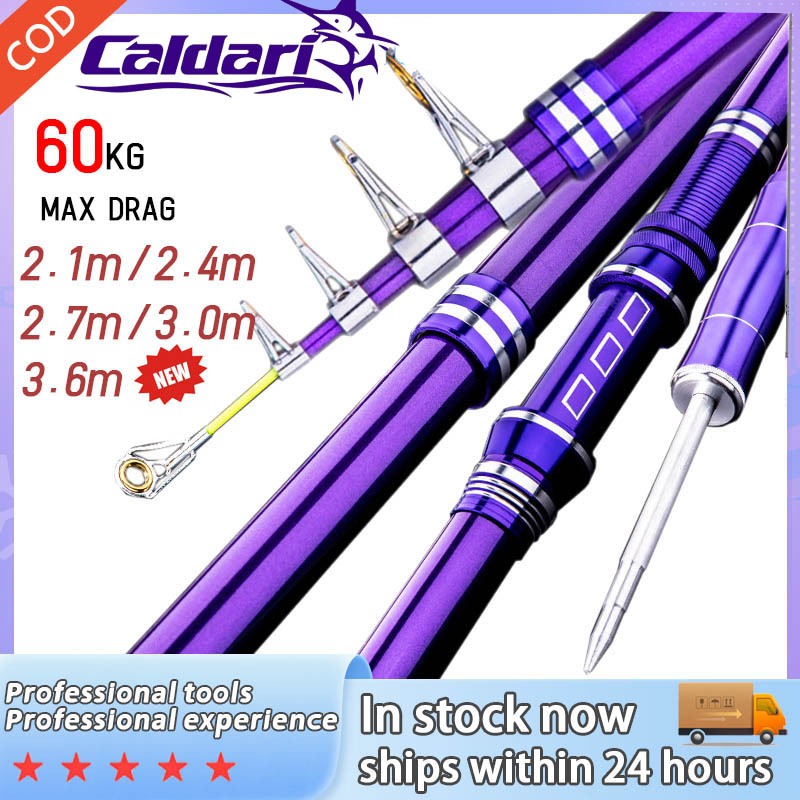 Joran Pancing Carbon Fiber Sea Fishing Rod 2.1M-3.6M/7 Tongkat Stik Pancing 3.6Meter Stick Pancingan