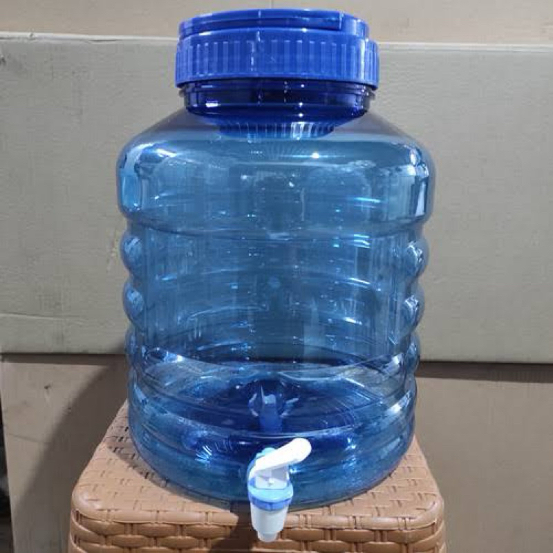 Galon Air Kran 12 Liter PET Bahan Plastik Tebal Mudah Dicuci Guci Kran