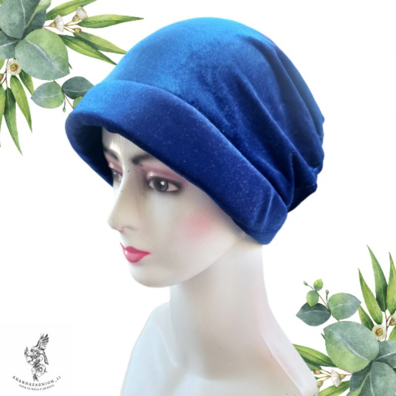 Kerpus Topi Bludru Nenek Luxury untuk Pakaian Santai Kupluk
